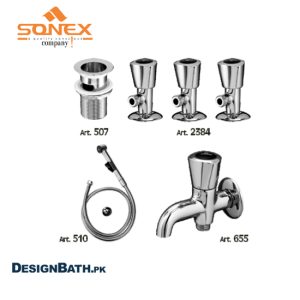Sonex 6-Piece Full Round Set bathroom fitting - Transform your bathroom with the Sonex 6-Piece Full Round Set. Crafted with precision and style, these bathroom fittings provide a seamless blend of functionality and aesthetics. Elevate your bathroom decor with this high-quality Sonex product, known for its durability and contemporary design