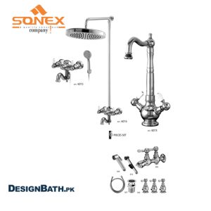 "Sonex Sink Full Round Mixer Set bathroom fitting - Elevate your bathroom with the Sonex Sink Full Round Mixer Set. This stylish and functional fitting features a full round design, adding a touch of elegance to your sink area. Experience superior quality and reliable performance with Sonex, the leading brand in bathroom accessories."