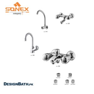 "Sonex Sink Full Round Mixer Set bathroom fitting - Enhance your bathroom with the Sonex Sink Full Round Mixer Set. This stylish and functional fitting features a full round design, adding a touch of elegance to your sink area. Experience superior quality and reliable performance with Sonex, the leading brand in bathroom accessories."