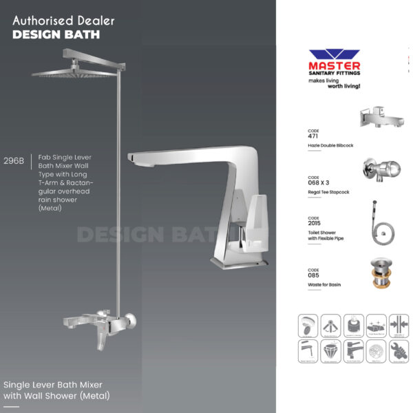 Master Sanitary Fitting Complete Fab Single Lever bath mixer Set
