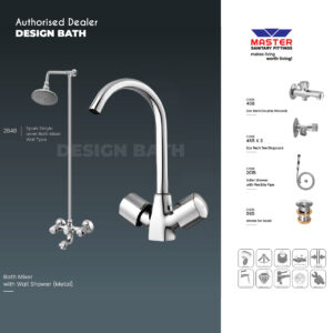 Master Sanitary Fitting Complete Spark single Lever Bath Mixer Set