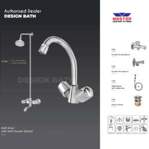 Master Sanitary Fitting Complete Echo Tech Bath Mixer Wall Type Set