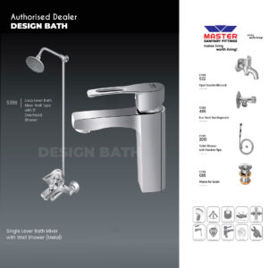 Master Sanitary Fitting Complete Loop Lever Bath Mixer Set 538B