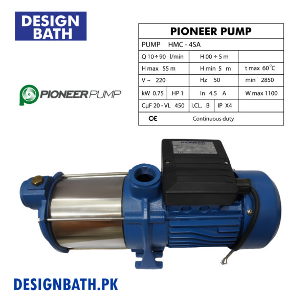 Hmc-4s 0.55kw 0.75HP 1 Inch Stainless Steel Pump Casing Horizontal Multistage Centrifugal Water Pump