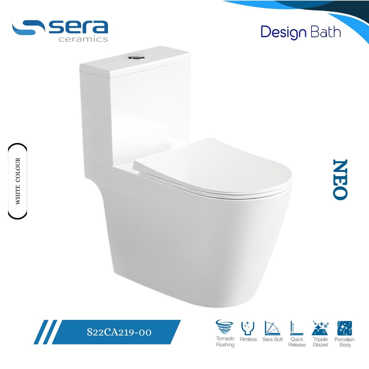 Sera Neo Floor Mounted Commode White
