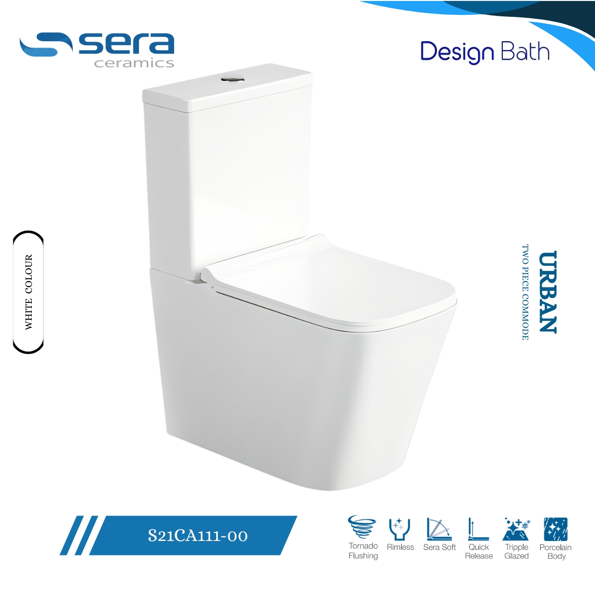 Sera Urban Round Two Piece Floor Mounted Commode