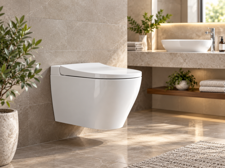 Sera one-piece toilet and wash basin in a modern bathroom